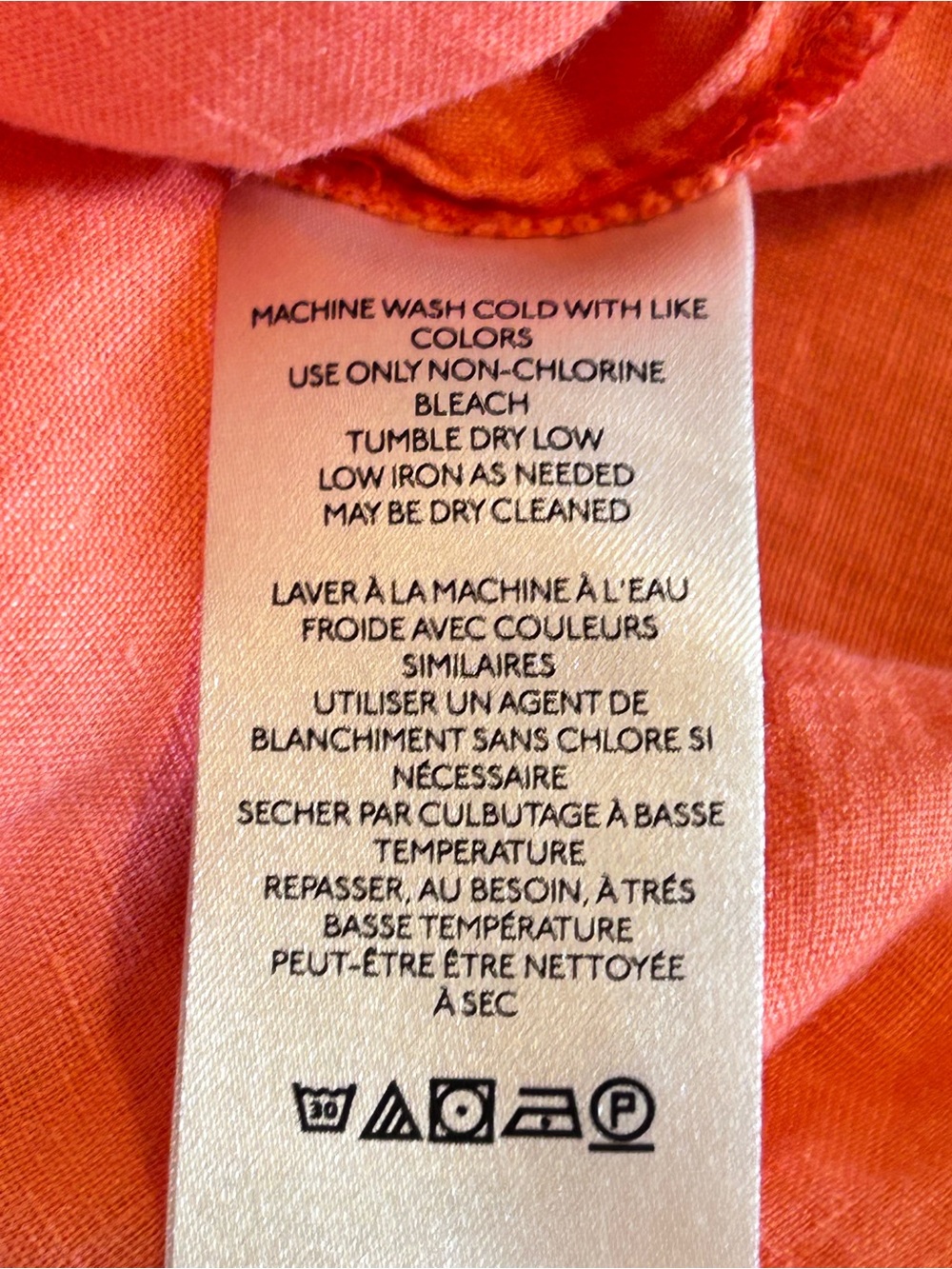 Anthropologie Button-down Linen Tunic Shirt Dress size L Coral Relaxed NWOT - Picture 11 of 13